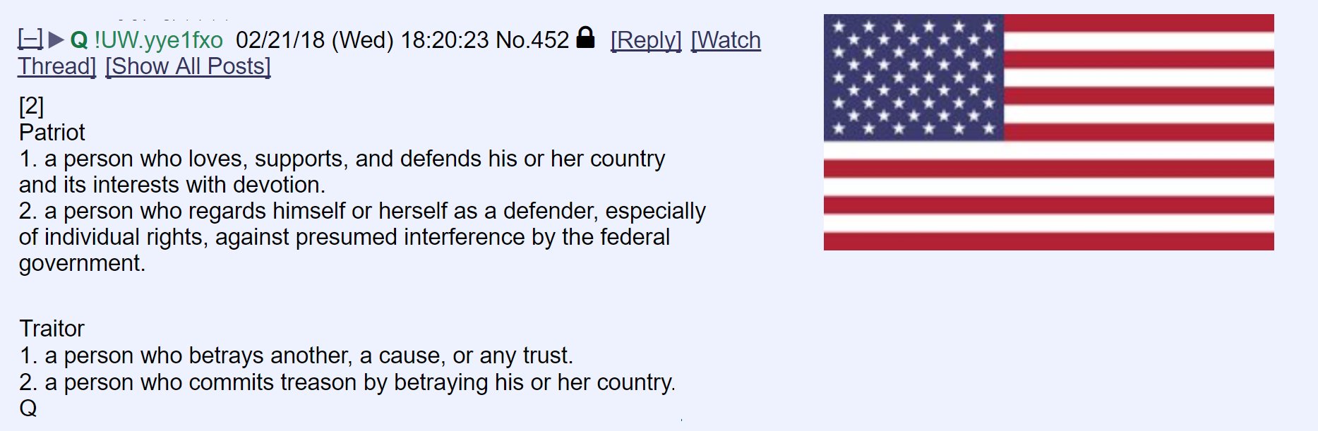 PATRIOT DEFINITION vs TRAITOR DEFINITION