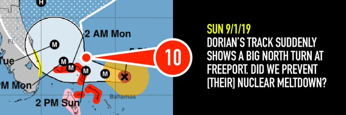 Was Hurricane Dorian a controlled weather battle? White hats vs Black hats in 17 easy infographics.